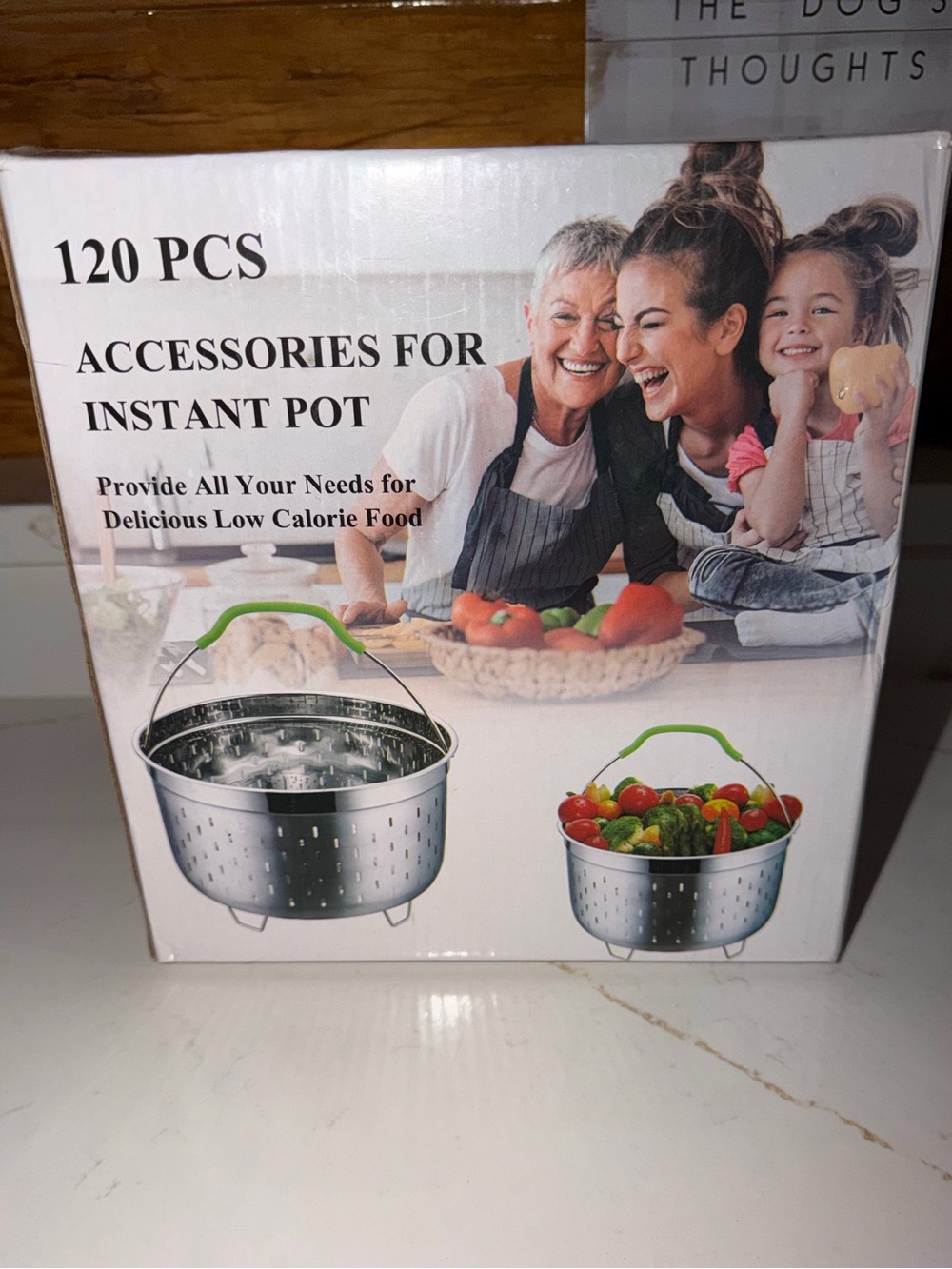 Bed Bath & Beyond Stainless Steel Steamer Basket Set with Lime Green Handles